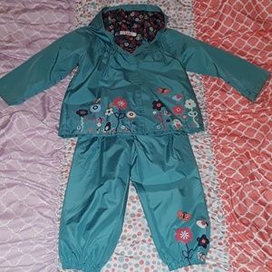 4T Girls Raincoat Pant Set
